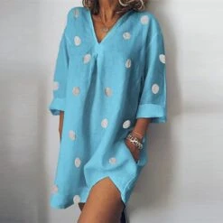 Women's Casual Dress Cotton Linen Dress Shift Dress Mini Dress Cotton Blend Basic Casual Home Street Daily V Neck Pocket Rolled Cuff 3/4 Length Sleeve Summer Spring Fall 2023 Loose Fit White Pink 7 Women's Casual Dress Cotton Linen Dress Shift Dress Mini Dress Cotton Blend Basic Casual Home Street Daily V Neck Pocket Rolled Cuff 3/4 Length Sleeve Summer Spring Fall 2023 Loose Fit White Pink -Cheap Plus Fit Dress Store nuyhpf1654067364007