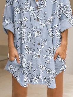 Women's Shirt Dress Casual Dress Shift Dress Mini Dress Outdoor Daily Vacation Polyester Fashion Casual Stand Collar Button Pocket Long Sleeve Fall 2023 Regular Fit Blue Floral S M L XL 2XL 5 Women's Shirt Dress Casual Dress Shift Dress Mini Dress Outdoor Daily Vacation Polyester Fashion Casual Stand Collar Button Pocket Long Sleeve Fall 2023 Regular Fit Blue Floral S M L XL 2XL -Cheap Plus Fit Dress Store nvbrva1693390904953
