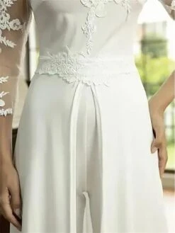 Women's Jumpsuit Lace Solid Color Crew Neck Streetwear Wedding Party Regular Fit Long Sleeve White S M L Summer 12 Women's Jumpsuit Lace Solid Color Crew Neck Streetwear Wedding Party Regular Fit Long Sleeve White S M L Summer -Cheap Plus Fit Dress Store nwgshc1681730346898