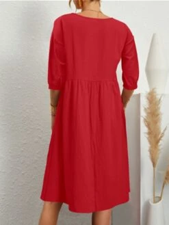 Women's Casual Dress Cotton Dress Midi Dress Cotton Basic Classic Outdoor Daily Vacation Crew Neck Ruched 3/4 Length Sleeve Fall Winter Autumn 2023 Loose Fit ArmyGreen Black White Plain S M L XL 2XL 16 Women's Casual Dress Cotton Dress Midi Dress Cotton Basic Classic Outdoor Daily Vacation Crew Neck Ruched 3/4 Length Sleeve Fall Winter Autumn 2023 Loose Fit ArmyGreen Black White Plain S M L XL 2XL -Cheap Plus Fit Dress Store nxxznw1693739257625