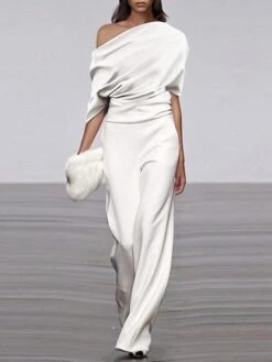 Jumpsuits For Women Summer Dressy Solid OL Elegant Sleeveless Wide Leg Long Pants Romper One Shoulder Casual Overalls 7 Jumpsuits For Women Summer Dressy Solid OL Elegant Sleeveless Wide Leg Long Pants Romper One Shoulder Casual Overalls -Cheap Plus Fit Dress Store occlya1649405217047