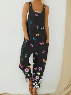 Women's Overall Bib Pocket Print Floral U Neck Streetwear Street Daily Regular Fit Sleeveless Black Blue Khaki S M L Summer 5 Women's Overall Bib Pocket Print Floral U Neck Streetwear Street Daily Regular Fit Sleeveless Black Blue Khaki S M L Summer -Cheap Plus Fit Dress Store ocvqma1678258861054