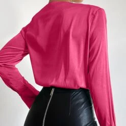 Women's Bodysuit Solid Color Deep V Basic Street Going Out Regular Fit Long Sleeve Green Fuchsia Black S M L Spring 13 Women's Bodysuit Solid Color Deep V Basic Street Going Out Regular Fit Long Sleeve Green Fuchsia Black S M L Spring -Cheap Plus Fit Dress Store odgvdu1641379849923