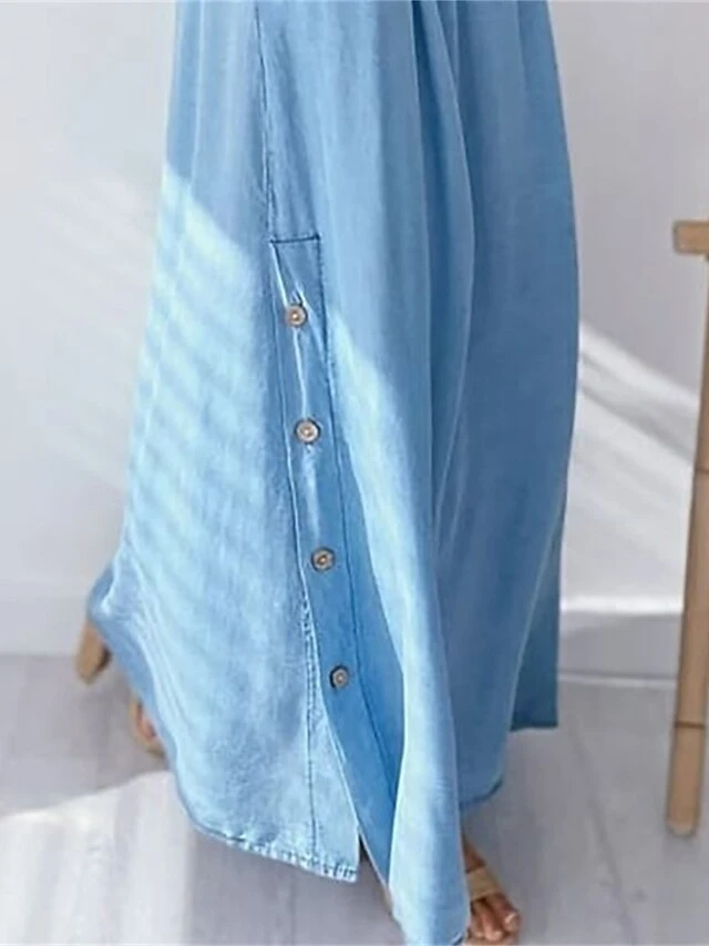 Women's Two Piece Dress Set Casual Dress Skirt Set Outdoor Daily Modern Casual Pocket Drawstring Long Dress Maxi Dress Off Shoulder Half Sleeve Floral Loose Fit Blue Gray Summer Spring S M L XL XXL 2 Women's Two Piece Dress Set Casual Dress Skirt Set Outdoor Daily Modern Casual Pocket Drawstring Long Dress Maxi Dress Off Shoulder Half Sleeve Floral Loose Fit Blue Gray Summer Spring S M L XL XXL - Image 2