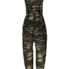 Women's Jumpsuit Pocket Print Camo / Camouflage Square Neck Streetwear Street Daily Regular Fit Sleeveless Army Green S M L Fall