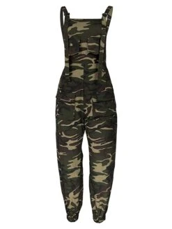 Women's Jumpsuit Pocket Print Camo / Camouflage Square Neck Streetwear Street Daily Regular Fit Sleeveless Army Green S M L Fall