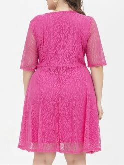 Women's Plus Size Curve Party Dress Lace Dress Cocktail Dress Midi Dress Fuchsia Half Sleeve Pure Color Lace Summer Spring Fall V Neck Fashion Birthday Wedding Guest Vacation 2023 XL XXL 3XL 4XL 13 Women's Plus Size Curve Party Dress Lace Dress Cocktail Dress Midi Dress Fuchsia Half Sleeve Pure Color Lace Summer Spring Fall V Neck Fashion Birthday Wedding Guest Vacation 2023 XL XXL 3XL 4XL -Cheap Plus Fit Dress Store oijjqy1692157188728
