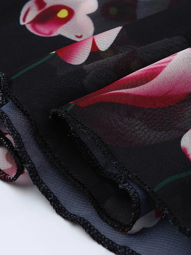 Women‘s Plus Size Curve Holiday Dress Floral V Neck Print Half Sleeve Fall Winter Casual Midi Dress Daily Dress 7 Women‘s Plus Size Curve Holiday Dress Floral V Neck Print Half Sleeve Fall Winter Casual Midi Dress Daily Dress - Image 7