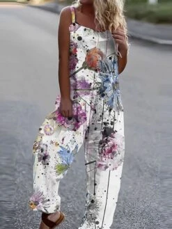 Jumpsuits For Women Summer Overall Print Floral Square Neck Streetwear Daily Vacation Loose Fit Sleeveless White Royal Blue Blue S M L 10 Jumpsuits For Women Summer Overall Print Floral Square Neck Streetwear Daily Vacation Loose Fit Sleeveless White Royal Blue Blue S M L -Cheap Plus Fit Dress Store ojwnxj1677496034399