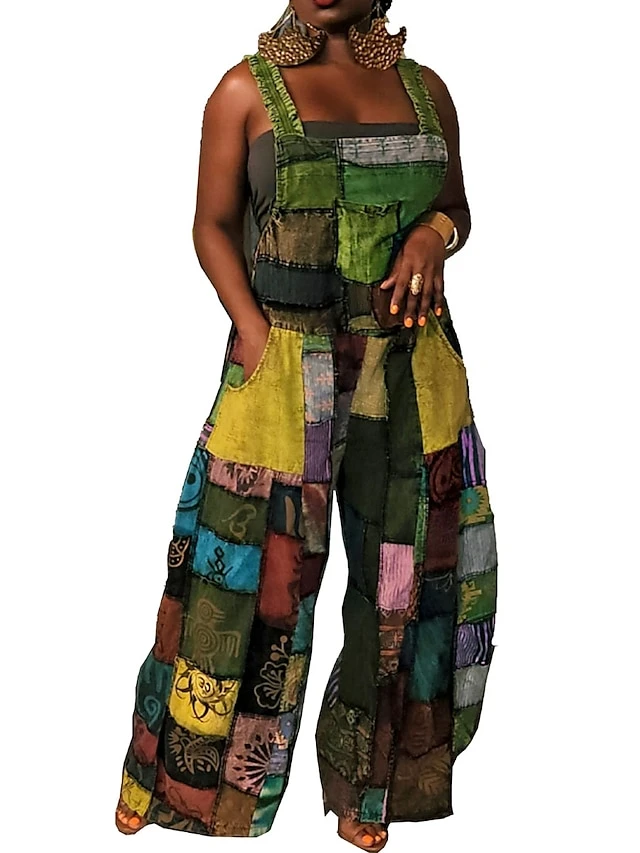 Women's Overall Patchwork Pocket Color Block V Neck Active Street Daily Regular Fit Sleeveless Blue Purple Green S M L Summer 8 Women's Overall Patchwork Pocket Color Block V Neck Active Street Daily Regular Fit Sleeveless Blue Purple Green S M L Summer - Image 8