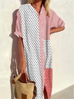 Women's Shirt Dress Casual Dress Midi Dress Outdoor Office Daily Polyester Fashion Modern Shirt Collar Button Print 3/4 Length Sleeve Summer Spring Fall 2023 Loose Fit Black White Yellow Geometric 11 Women's Shirt Dress Casual Dress Midi Dress Outdoor Office Daily Polyester Fashion Modern Shirt Collar Button Print 3/4 Length Sleeve Summer Spring Fall 2023 Loose Fit Black White Yellow Geometric -Cheap Plus Fit Dress Store oltxsa1691045270353