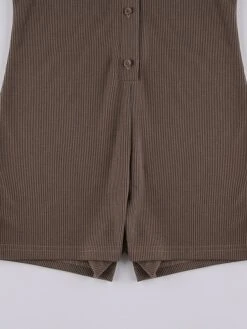 Women's Romper Button Solid Color Shirt Collar Active Street Sport Regular Fit Short Sleeve Black Brown S M L Summer 27 Women's Romper Button Solid Color Shirt Collar Active Street Sport Regular Fit Short Sleeve Black Brown S M L Summer -Cheap Plus Fit Dress Store opunrn1639989322316