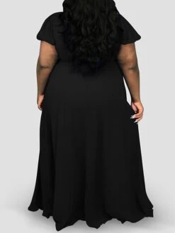 Women‘s Plus Size Curve Holiday Dress Solid Color V Neck Short Sleeve Spring Summer Casual Maxi Long Dress Daily Vacation Dress 7 Women‘s Plus Size Curve Holiday Dress Solid Color V Neck Short Sleeve Spring Summer Casual Maxi Long Dress Daily Vacation Dress -Cheap Plus Fit Dress Store otopup1643274405026
