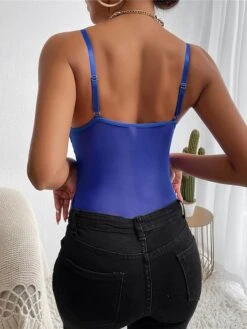 Jumpsuits For Women Sexy Bodysuit Lace Backless Solid Color V Neck Streetwear Street Going Out Regular Fit Sleeveless Black Blue White XS S M Spring Fall -Cheap Plus Fit Dress Store oukpdq1648029974450