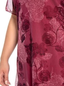 Women's Plus Size Party Dress Cocktail Dress Wedding Guest Dress Midi Dress Wine Blue Short Sleeve Floral Mesh Summer Spring Fall Crew Neck Fashion Wedding Guest Vacation Summer Dress 2023 L XL XXL -Cheap Plus Fit Dress Store ovfmms1694771299581