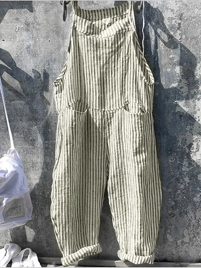 Women's Overall Pocket Print Plaid V Neck Streetwear Street Daily Regular Fit Sleeveless Black White Yellow S M L Summer 5 Women's Overall Pocket Print Plaid V Neck Streetwear Street Daily Regular Fit Sleeveless Black White Yellow S M L Summer - Image 5