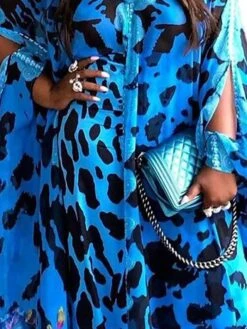 Women‘s Plus Size Curve Holiday Dress Print V Neck Print Long Sleeve Spring Fall Boho Stylish Maxi Long Dress Holiday Vacation Dress Loose Fit -Cheap Plus Fit Dress Store ozcqmk1649317445864