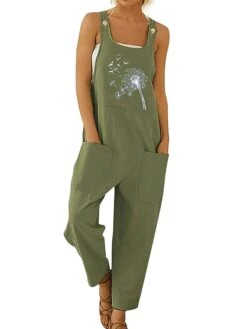 Women's Jumpsuit Pocket Print Floral U Neck Streetwear Daily Vacation Regular Fit Sleeveless Black Royal Blue Blue S M L Summer