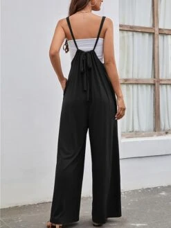 Women's Jumpsuit Backless High Waist Solid Color U Neck Streetwear Street Daily Regular Fit Sleeveless Black Wine Army Green S M L Summer -Cheap Plus Fit Dress Store pehuyg1679048986164