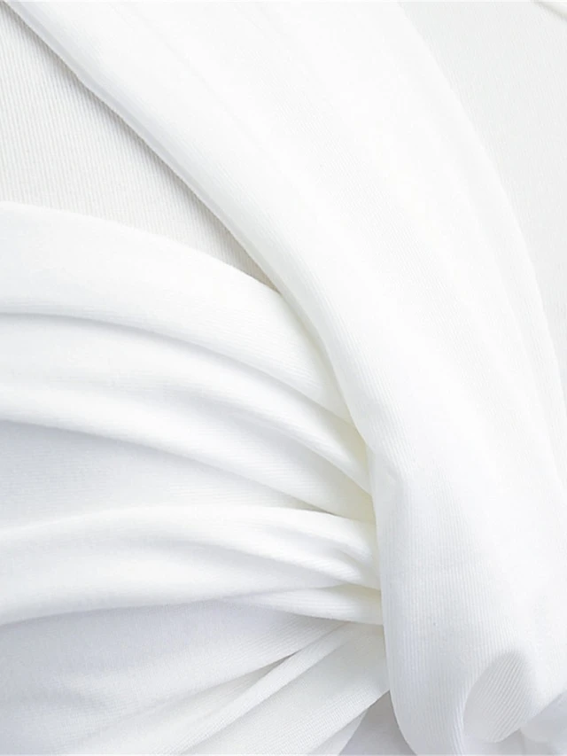 Women's Bodysuit Solid Color One Shoulder Streetwear Street Going Out Regular Fit Long Sleeve White S M L Fall 3 Women's Bodysuit Solid Color One Shoulder Streetwear Street Going Out Regular Fit Long Sleeve White S M L Fall - Image 3