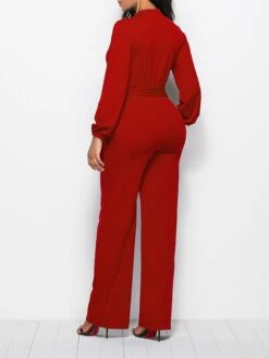 Women's Jumpsuit Lace Up Pocket Solid Color Stand Collar Streetwear Xmas Street Christmas Daily Regular Fit Long Sleeve Black Wine Red S M L Fall 22 Women's Jumpsuit Lace Up Pocket Solid Color Stand Collar Streetwear Xmas Street Christmas Daily Regular Fit Long Sleeve Black Wine Red S M L Fall -Cheap Plus Fit Dress Store pfccba1692616038892