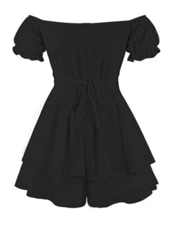 Women's Romper Ruffle Solid Color Off Shoulder Active Street Daily Regular Fit Short Sleeve Green Blue Pink S M L Spring -Cheap Plus Fit Dress Store pfqjvd1643274612424