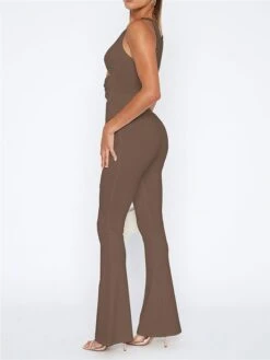 Women's Jumpsuit Workout Bodysuit Cut Out Solid Color V Neck Sexy Party Going Out Regular Fit Sleeveless Brown Green Dark Gray XS S M Summer Fall Gym 23 Women's Jumpsuit Workout Bodysuit Cut Out Solid Color V Neck Sexy Party Going Out Regular Fit Sleeveless Brown Green Dark Gray XS S M Summer Fall Gym -Cheap Plus Fit Dress Store pgrihn1690353194601