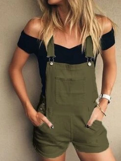 Women's Overall Backless Solid Color Square Neck Active Street Daily Regular Fit Sleeveless Green Pink Army Green S M L Spring -Cheap Plus Fit Dress Store pkrasw1643189856778