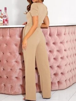 Women's Jumpsuit Lace Up Beaded Solid Color V Neck Elegant Office Christmas Xmas Regular Fit Short Sleeve Black Army Green Red S M L Fall 37 Women's Jumpsuit Lace Up Beaded Solid Color V Neck Elegant Office Christmas Xmas Regular Fit Short Sleeve Black Army Green Red S M L Fall -Cheap Plus Fit Dress Store ppqmgo1695347203886