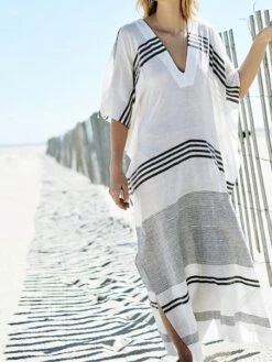 Women's Casual Dress Cotton Dress White Dress Midi Dress Cotton Basic Classic Outdoor Daily Vacation V Neck Print Short Sleeve Spring Fall Winter 2023 Loose Fit White Striped One-Size 8 Women's Casual Dress Cotton Dress White Dress Midi Dress Cotton Basic Classic Outdoor Daily Vacation V Neck Print Short Sleeve Spring Fall Winter 2023 Loose Fit White Striped One-Size -Cheap Plus Fit Dress Store ppsetu1692341170765