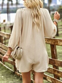 Women's Romper Button Pocket Solid Color V Neck Ordinary Daily Vacation Regular Fit Long Sleeve Pink Navy Blue Green S M L Summer 31 Women's Romper Button Pocket Solid Color V Neck Ordinary Daily Vacation Regular Fit Long Sleeve Pink Navy Blue Green S M L Summer -Cheap Plus Fit Dress Store pqjdwj1680074107742