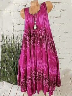 Women's Plus Size Curve Shift Dress Floral Round Neck Print Sleeveless Spring Summer Casual Short Mini Dress Casual Daily Dress 10 Women's Plus Size Curve Shift Dress Floral Round Neck Print Sleeveless Spring Summer Casual Short Mini Dress Casual Daily Dress -Cheap Plus Fit Dress Store pqnvje1659349581359