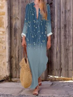 Women's Casual Dress Cotton Linen Dress Maxi Long Dress Polyester Fashion Casual Daily Outdoor Daily Vacation Split Neck Split Print Long Sleeve Summer Spring Fall 2023 Loose Fit White Pink Navy Blue 8 Women's Casual Dress Cotton Linen Dress Maxi Long Dress Polyester Fashion Casual Daily Outdoor Daily Vacation Split Neck Split Print Long Sleeve Summer Spring Fall 2023 Loose Fit White Pink Navy Blue -Cheap Plus Fit Dress Store pqoybp1690365282780