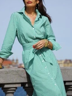 Women's Shirt Dress Casual Dress Cotton Linen Dress Midi Dress Polyester Fashion Modern Outdoor Daily Vacation Shirt Collar Button Pocket Long Sleeve Summer Spring Fall 2023 Loose Fit Red Royal Blue -Cheap Plus Fit Dress Store pshuom1690972868432