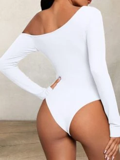 Women's Bodysuit High Waist Solid Color Off Shoulder Streetwear Street Daily Regular Fit Long Sleeve Black White Wine S M L Fall 19 Women's Bodysuit High Waist Solid Color Off Shoulder Streetwear Street Daily Regular Fit Long Sleeve Black White Wine S M L Fall -Cheap Plus Fit Dress Store pskawe1697521369311