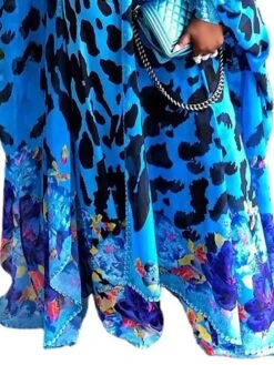 Women‘s Plus Size Curve Holiday Dress Print V Neck Print Long Sleeve Spring Fall Boho Stylish Maxi Long Dress Holiday Vacation Dress Loose Fit -Cheap Plus Fit Dress Store psxwri1649317448370