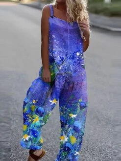 Jumpsuits For Women Summer Overall Print Floral Square Neck Streetwear Daily Vacation Loose Fit Sleeveless White Royal Blue Blue S M L 11 Jumpsuits For Women Summer Overall Print Floral Square Neck Streetwear Daily Vacation Loose Fit Sleeveless White Royal Blue Blue S M L -Cheap Plus Fit Dress Store pvimkw1677496034854