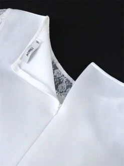 Women's Plus Size Curve Party Dress Lace Dress Bodycon Plain Midi Dress Long Sleeve Lace Bow Crew Neck Fashion Party White Fall Winter XL XXL 3XL 4XL -Cheap Plus Fit Dress Store pxkbeb1694165779125