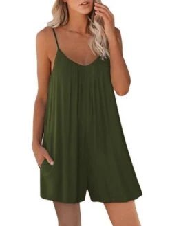 Women's Romper Maternity Jumpsuit Patchwork U Neck Streetwear Baggy Shorts Loose Fit Sleeveless Camisole Army Green Red Navy Blue S M L Fall Summer