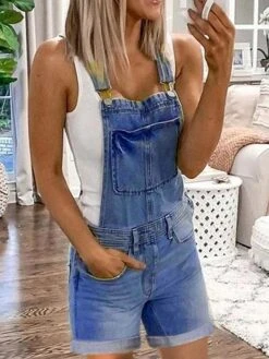 Women's Romper Button Pocket Floral Streetwear Street Daily Regular Fit Sleeveless Blue Light Blue S M L Spring