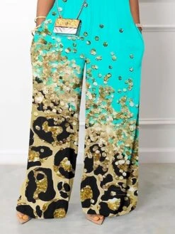 Women's Jumpsuit Pocket Print Gradient Stand Collar Streetwear Daily Vacation Regular Fit Sleeveless Blue Orange Green S M L Summer