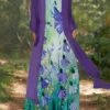 Women's Casual Dress Dress Set Two Piece Dress Long Dress Maxi Dress Blue Purple Long Sleeve Floral Print Summer Spring Crew Neck Vacation Winter Dress Fall Dress Loose Fit 2023 M L XL XXL 3XL 4XL 5XL