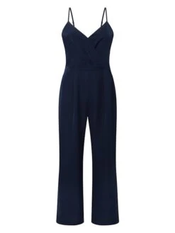 Women's Jumpsuit Solid Color V Neck Elegant Daily Vacation Straight Regular Fit Sleeveless Navy Blue S M L Spring -Cheap Plus Fit Dress Store qdwxco1662457533819