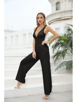 Women's Sophisticated Party 2022 White Black Jumpsuit Solid Color -Cheap Plus Fit Dress Store qelkia1644311489673