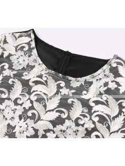 Women's Plus Size Curve Party Dress Print Crew Neck Mesh Half Sleeve Fall Spring Work Vintage Prom Dress Knee Length Dress Party Daily Dress / Lace 11 Women's Plus Size Curve Party Dress Print Crew Neck Mesh Half Sleeve Fall Spring Work Vintage Prom Dress Knee Length Dress Party Daily Dress / Lace -Cheap Plus Fit Dress Store qgefer1622101218361