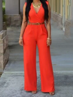 Women's Jumpsuit Pocket Solid Color V Neck Elegant Party Vacation Regular Fit Sleeveless Green Pink Yellow S M L Spring 24 Women's Jumpsuit Pocket Solid Color V Neck Elegant Party Vacation Regular Fit Sleeveless Green Pink Yellow S M L Spring -Cheap Plus Fit Dress Store qgmvar1644830915354