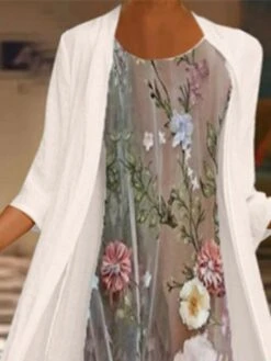 Women's Dress Set Two Piece Dress Chiffon Dress Midi Dress Beige 3/4 Length Sleeve Floral Chiffon Fall Winter Autumn Crew Neck Stylish Loose Fit 2023 M L XL XXL 3XL 4XL 5XL 6 Women's Dress Set Two Piece Dress Chiffon Dress Midi Dress Beige 3/4 Length Sleeve Floral Chiffon Fall Winter Autumn Crew Neck Stylish Loose Fit 2023 M L XL XXL 3XL 4XL 5XL -Cheap Plus Fit Dress Store qgvjns1650616087740