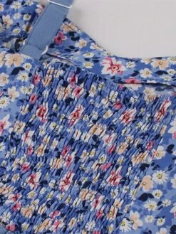 Women's Plus Size Retro 1950s Vintage Dress Mini Dress Daily Holiday Backless Print Floral Spaghetti Strap Sleeveless Regular Fit Spring Fall 2023 Blue XL XXL 3XL 4XL -Cheap Plus Fit Dress Store qkcurl1693533789771