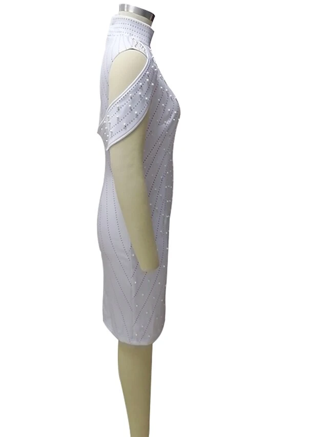 Women‘s Plus Size Curve Party Dress Solid Color Turtleneck Sequins Sleeveless Spring Fall Sequins Prom Dress Maxi Long Dress Party Dress Sheath Dress Split 4 Women‘s Plus Size Curve Party Dress Solid Color Turtleneck Sequins Sleeveless Spring Fall Sequins Prom Dress Maxi Long Dress Party Dress Sheath Dress Split - Image 4