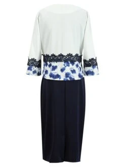 Women‘s Plus Size Curve Work Dress Floral Crew Neck Print 3/4 Length Sleeve Spring Fall Elegant Casual Midi Dress Formal Work Dress 21 Women‘s Plus Size Curve Work Dress Floral Crew Neck Print 3/4 Length Sleeve Spring Fall Elegant Casual Midi Dress Formal Work Dress -Cheap Plus Fit Dress Store qktrxj1630916627028